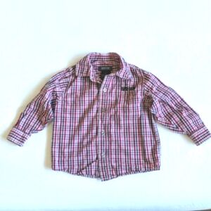 kenneth cole reaction red plaid button down dress shirt 2T toddler boys